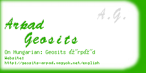 arpad geosits business card